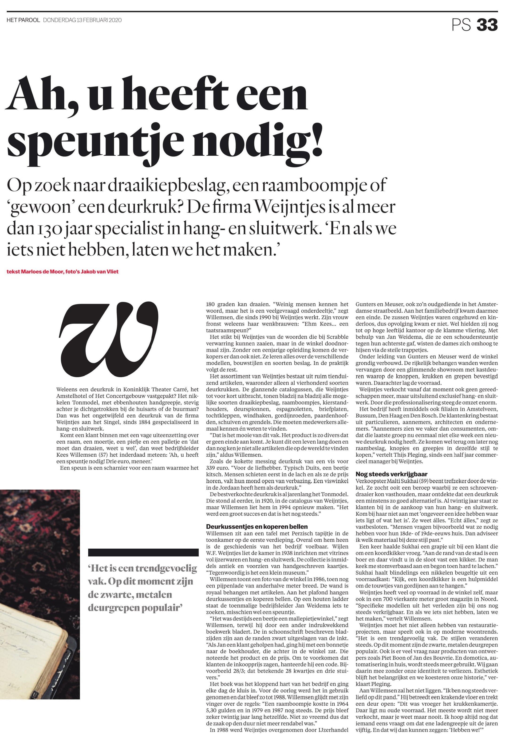 Krantenartikel-Weijntjes-Het-Parool-13-Feb-2020