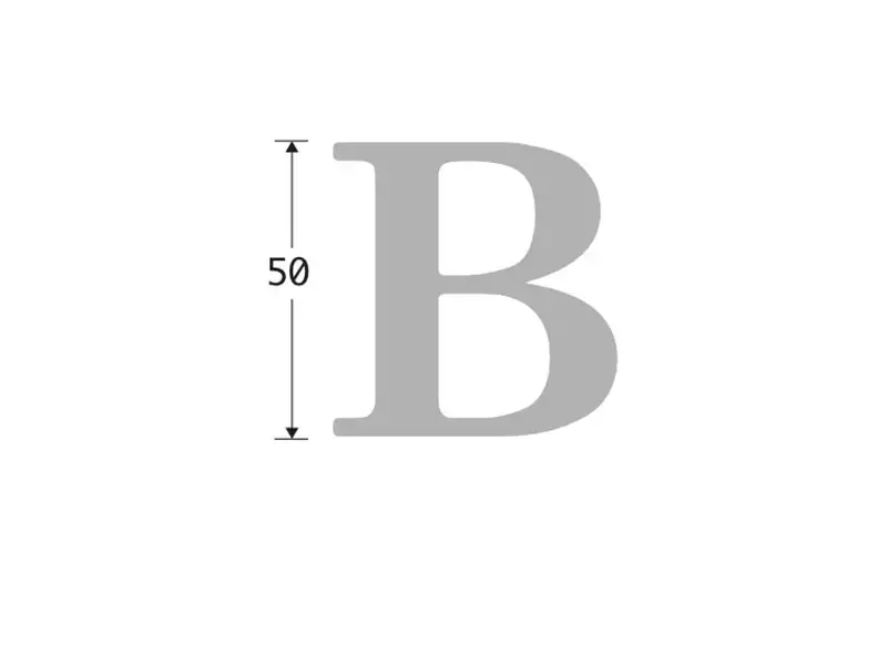 Huisletter Chroom Letter B Roman 50mm