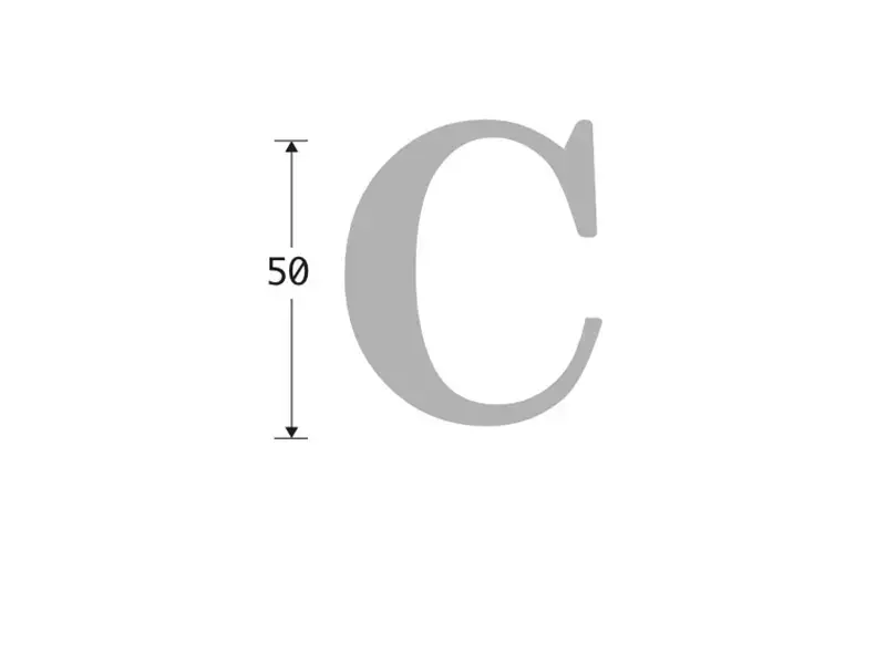 Huisletter Zwart Letter C Roman 50mm