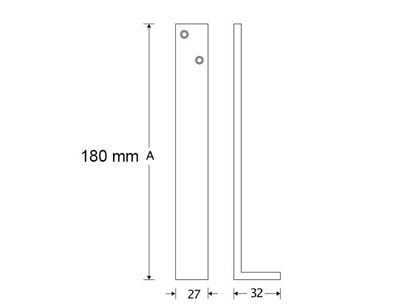 Raamvalijzer Mat chroom Elegant 180mm. Geschikt voor Valraam/klepraam