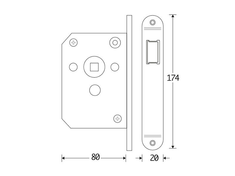 Insteek loopslot Chroom Doornmaat 50mm, 1200 serie