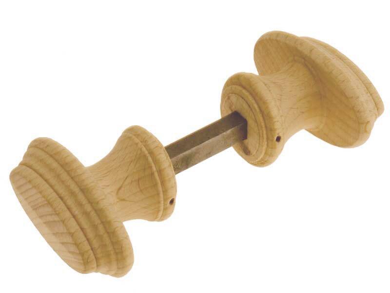 Knopkruk Hout Beuken Ovaal met ril 70x35mm Met krukstift, zonder rozetten