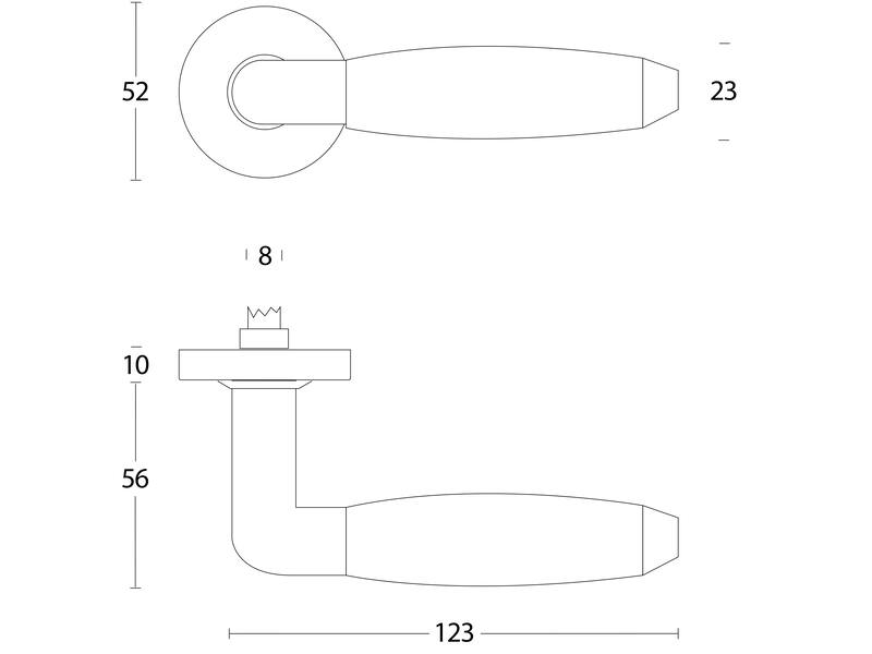 Intersteel Deurkruk Combinatie op rozet verdekt 53x10mm PVD messing getrommeld/zwart