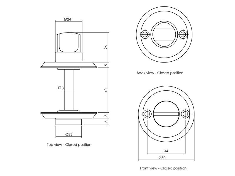 Intersteel Rozet toilet-/badkamersluiting schroefgat messing getrommeld