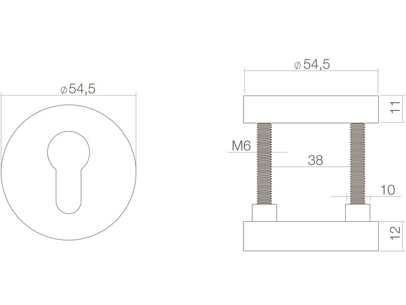 Intersteel Veiligheidsrozet rond SKG*** messing getrommeld