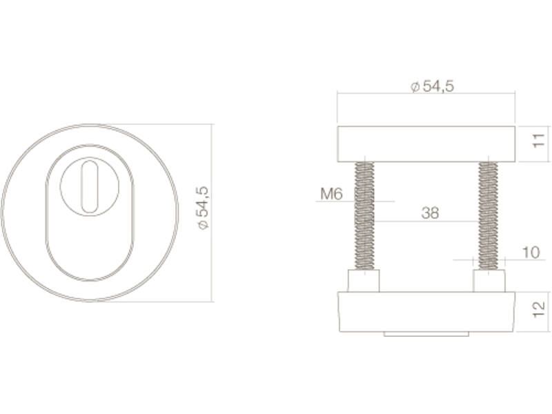 Intersteel Veiligheidsrozet SKG*** kerntrekbeveiliging rond messing getrommeld