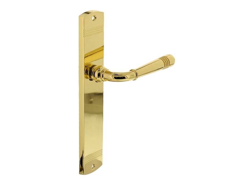 Intersteel Deurkruk Helena op schild blind messing gelakt