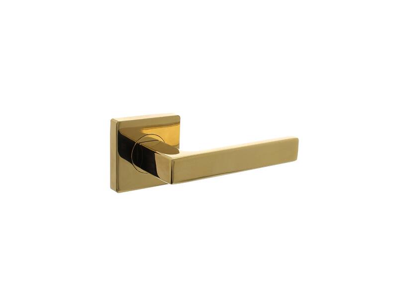 Intersteel Deurkruk Hera op vierkante rozet 55x55x10 mm Messing PVD