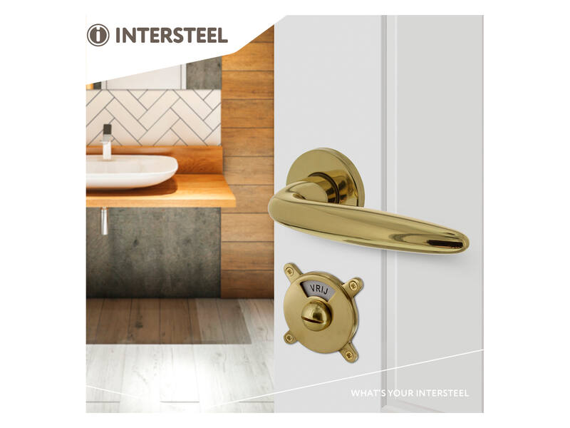 Intersteel Toilet-/badkamersluiting George vrij/bezet messing gelakt