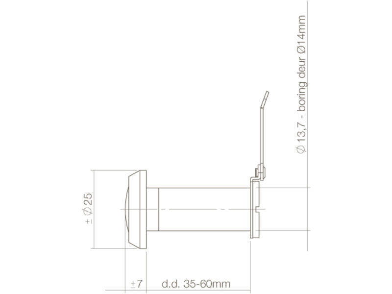 Intersteel Deurspion 180 graden kijkhoek messing gelakt