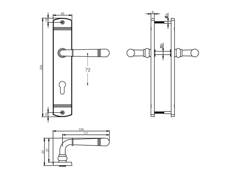 Intersteel Deurkruk Helena op schild PC72 mm chroom