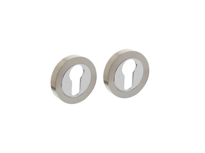 Intersteel Profielcilinderrozetten verdekt 52x10mm Chroom/Mat nikkel