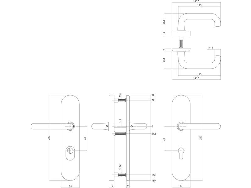 Intersteel Veiligheidsbeslag kerntrekbeveiliging profielcilindergat ovaal chroom 72 mm
