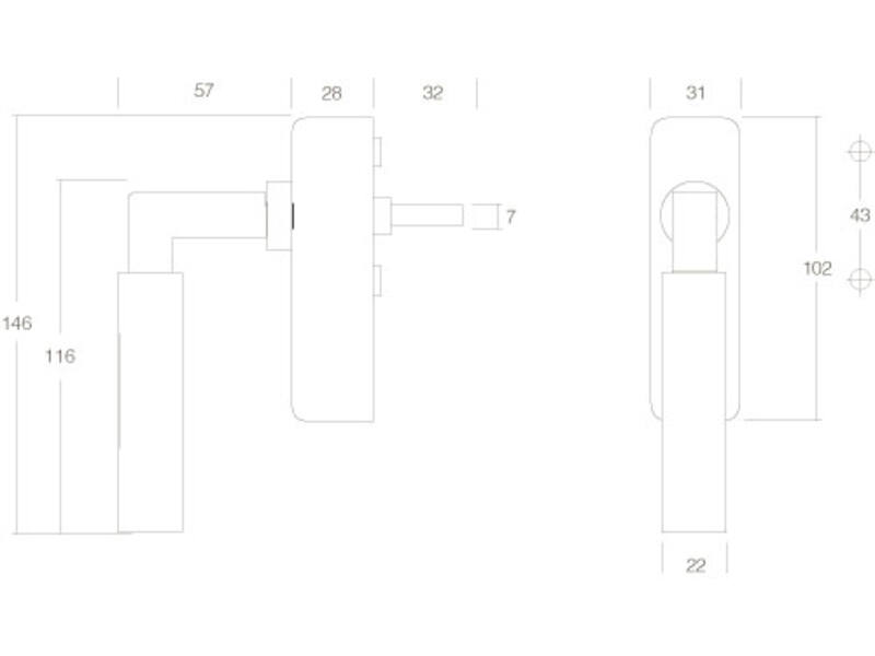 Intersteel Raamkruk Bau-stil afsluitbaar chroom