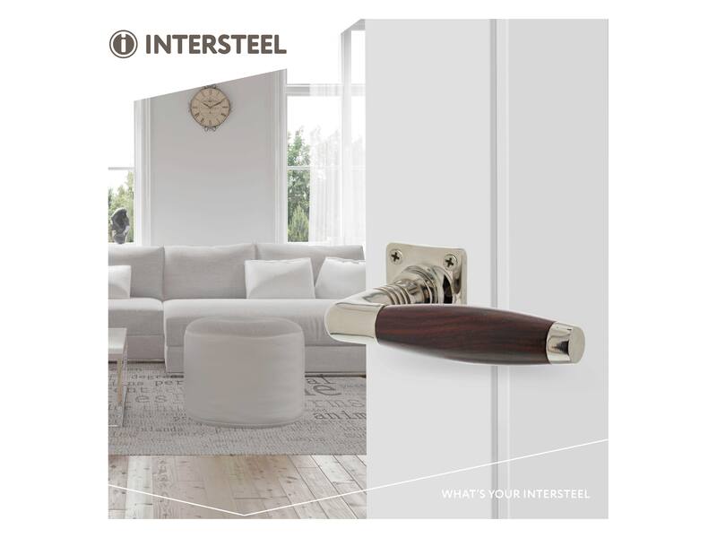 Intersteel Deurkruk Ton Palissander met vierkant rozet nikkel