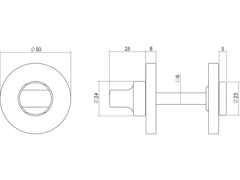 Intersteel Rozet toilet-/badkamersluiting rond nikkel
