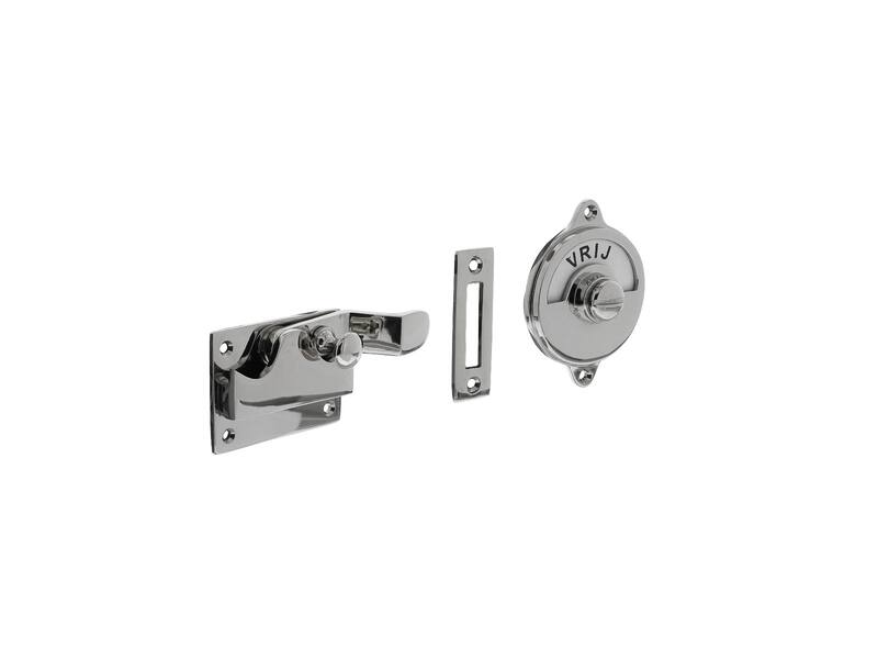 Intersteel WC-overslag met bocht vrij/bezet nikkel