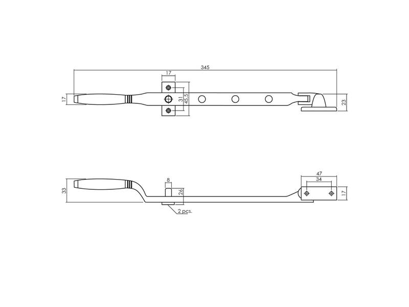 Intersteel Raamuitzetter Ton met stelpennen nikkel / ebbenhout
