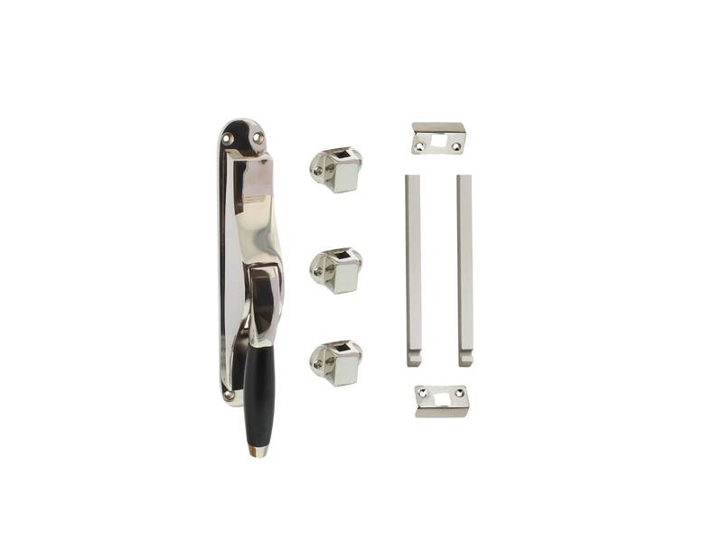 Intersteel Pomp-espagnolet Ton Basic met stangen set 2x 1250 mm Nikkel/Ebbenhout