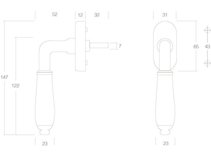 Intersteel Raamkruk Courgette nikkel/zwart