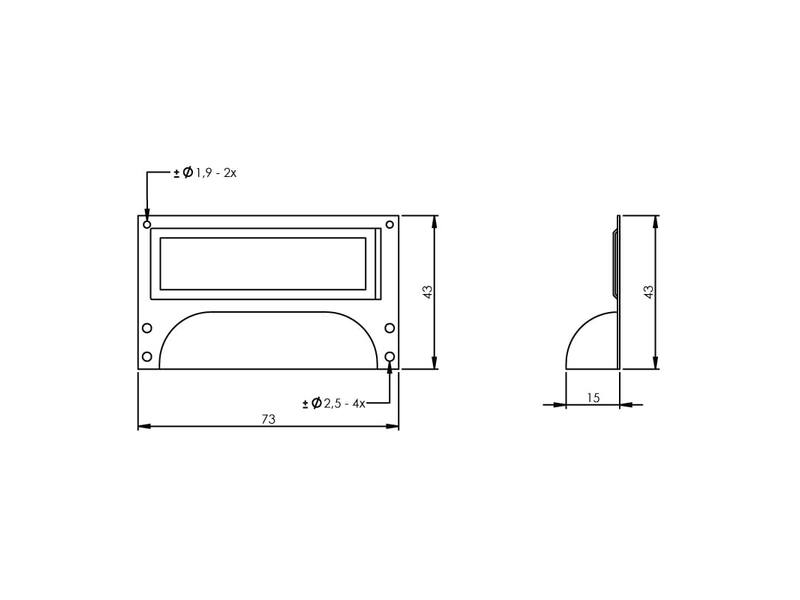 Intersteel Meubelgreep Etiketgreep 73 mm Nikkel