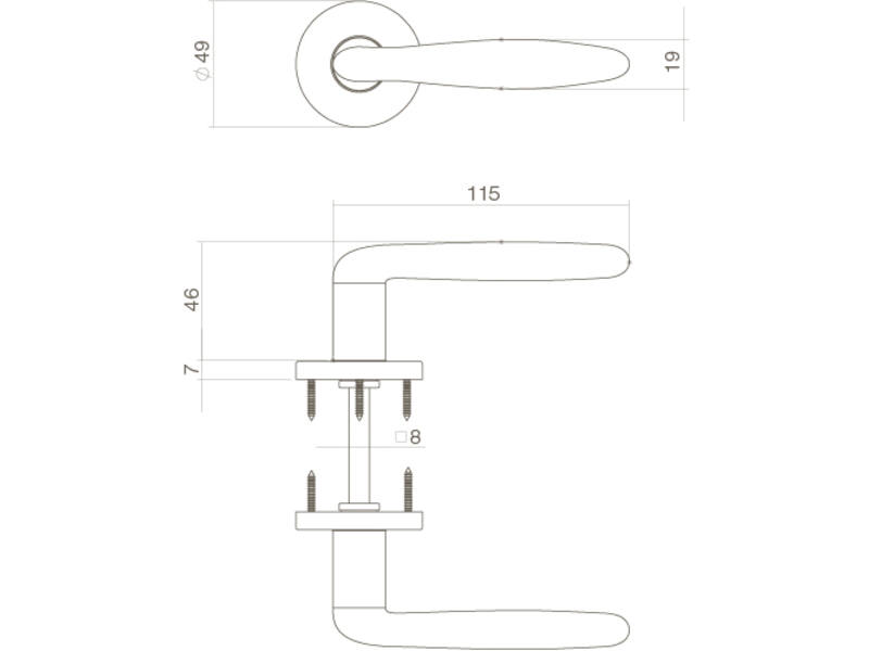 Intersteel Deurkruk Phobos op rozet Mat nikkel