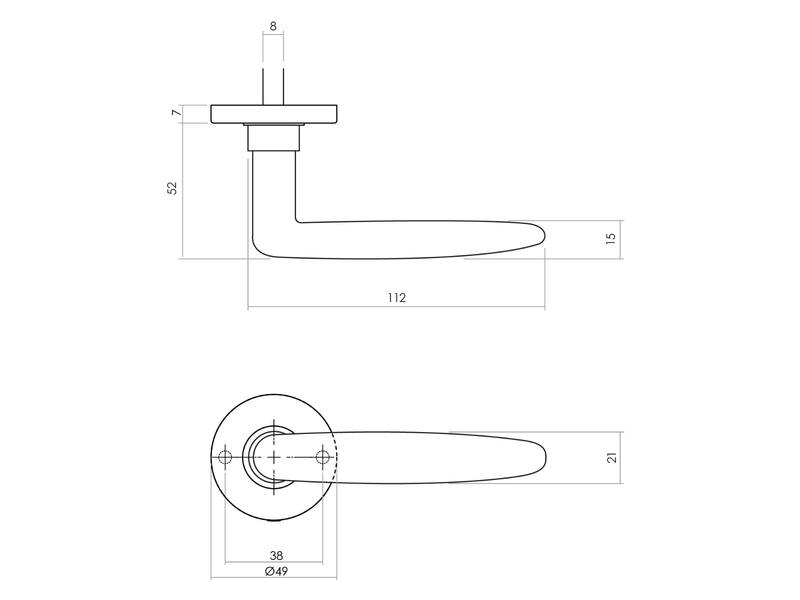 Intersteel Deurkruk Sophie met rozet 49x7mm verdekt mat nikkel