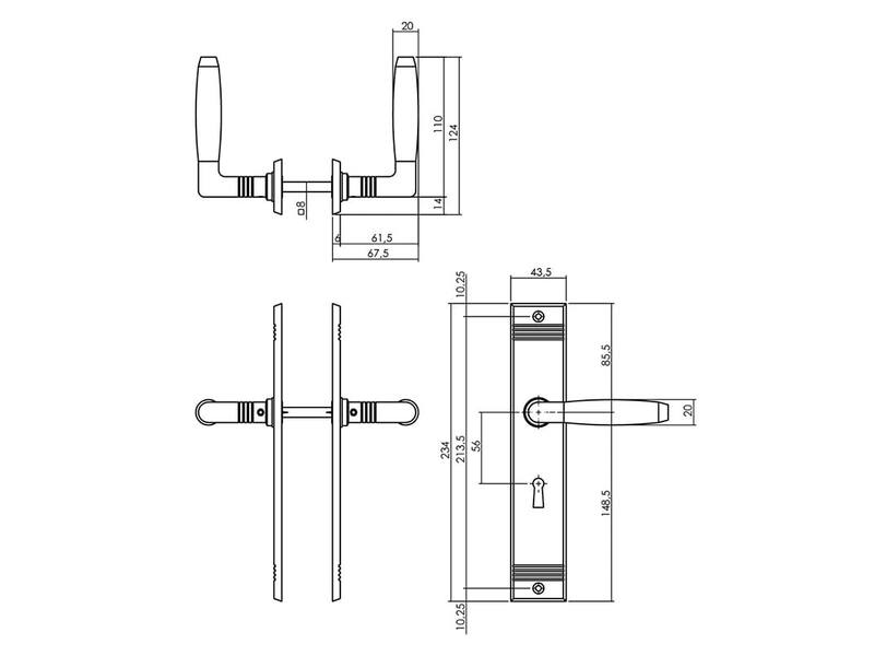 Intersteel Deurkruk Ton Basic met schild SL56mm nikkel mat
