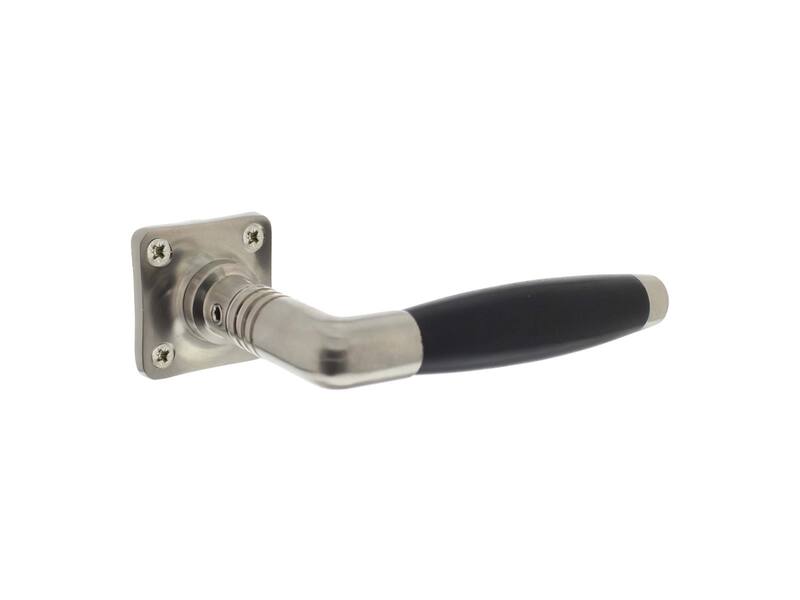 Intersteel Deurkruk Ton basic met rozet 38x38x6mm nikkel mat/zwart