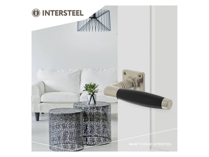 Intersteel Deurkruk Ton basic met rozet 38x38x6mm nikkel mat/zwart