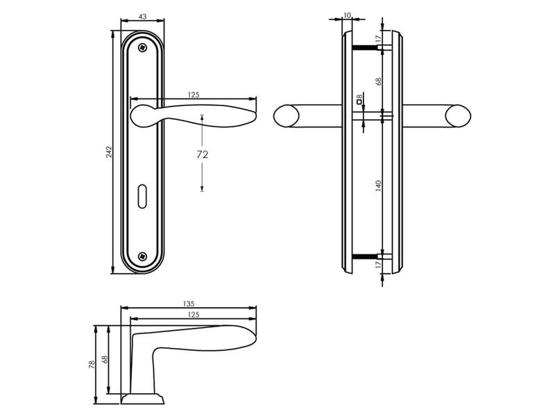 Intersteel Deurkruk George op schild SL72 mm Mat nikkel