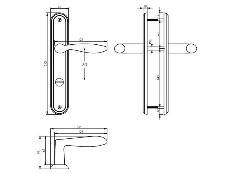 Intersteel Deurkruk George op schild WC63 mm Mat nikkel