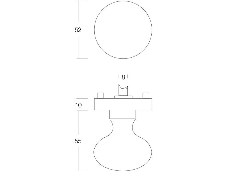 Intersteel Knop op rozet nikkel mat