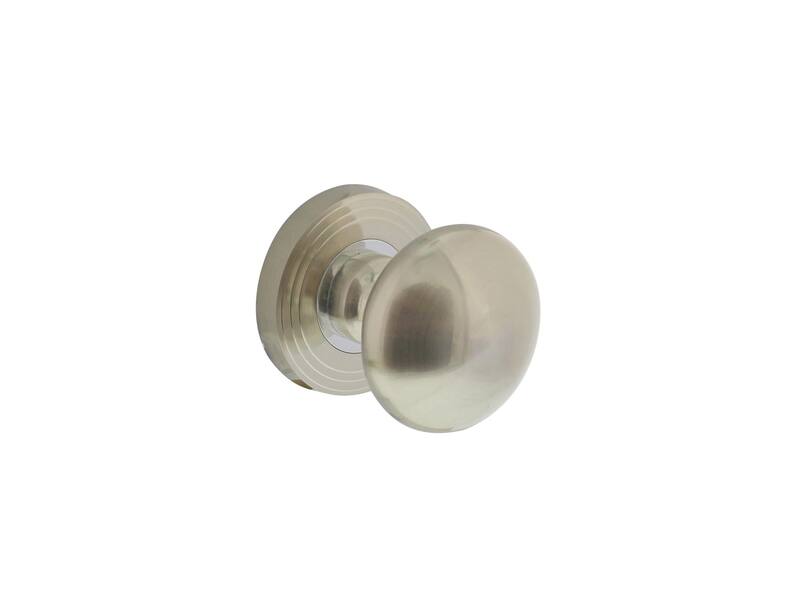 Intersteel Knop op rozet met ril nikkel mat