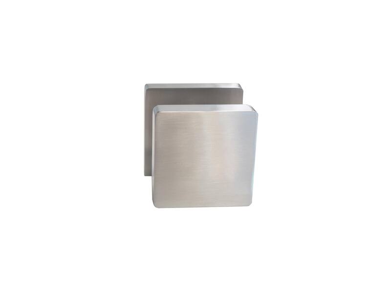 Intersteel Knop vierkant op rozet nikkel mat