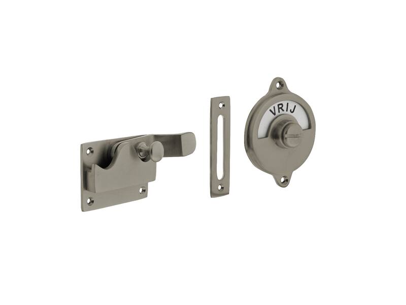Intersteel WC-overslag met bocht vrij/bezet Mat nikkel