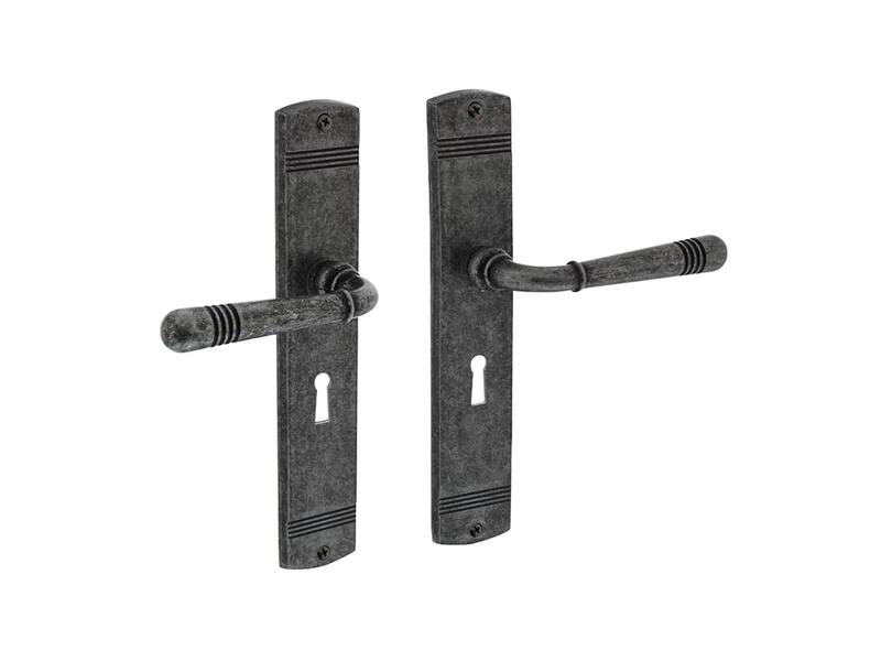 Intersteel Deurkruk Helena op schild SL56 mm oud grijs