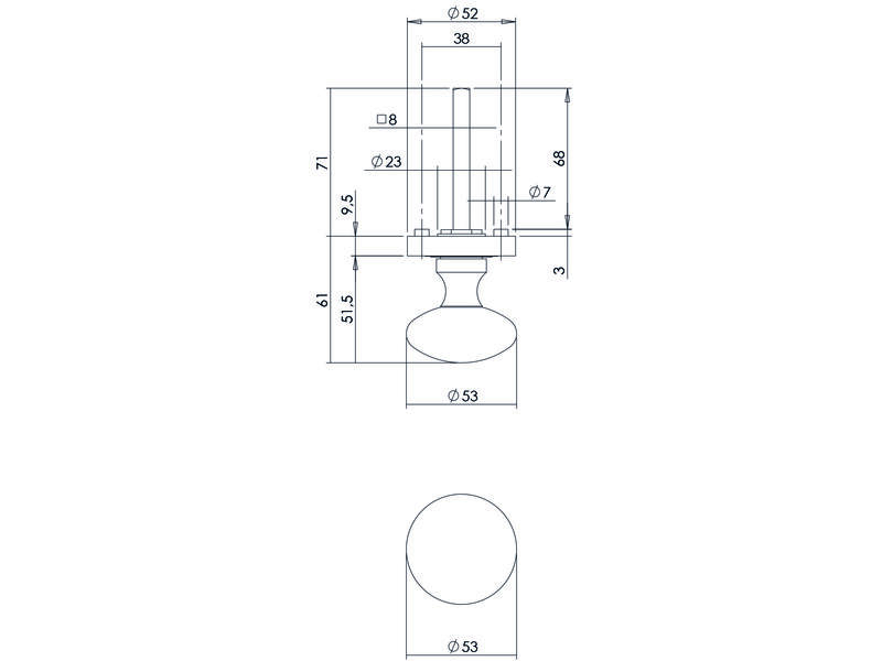 Intersteel Knop op rozet oud grijs