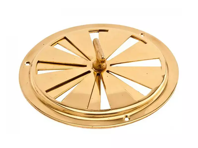 Ventilatierooster massief Messing afsluitbaar rond 175mm