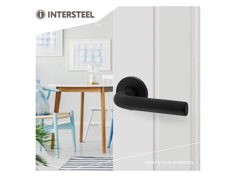 Intersteel Deurkruk Eucla op rozet 50x7 mm aluminium zwart