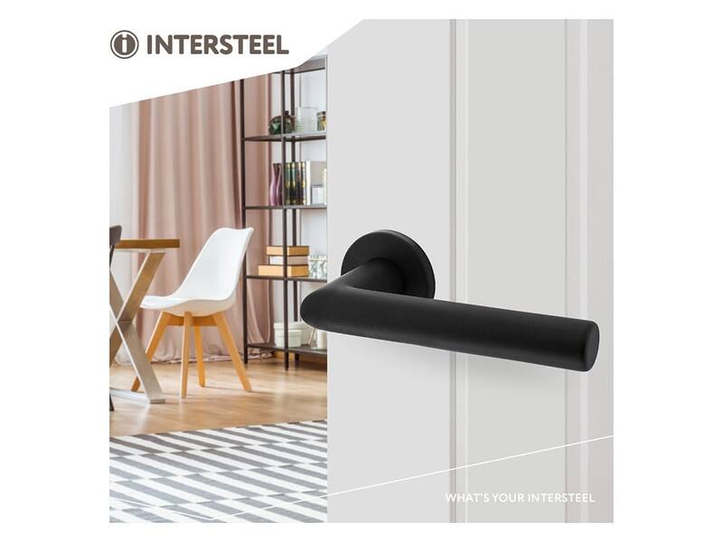 Intersteel Deurkruk Broome op rozet 50x7 mm aluminium zwart