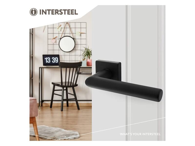 Intersteel Deurkruk Derby op rozet 50x7 mm aluminium zwart