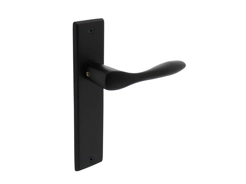 Intersteel Deurkruk Banaan met schild 181x41x7mm blind mat zwart