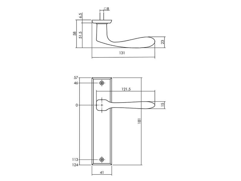 Intersteel Deurkruk Banaan met schild 181x41x7mm blind mat zwart