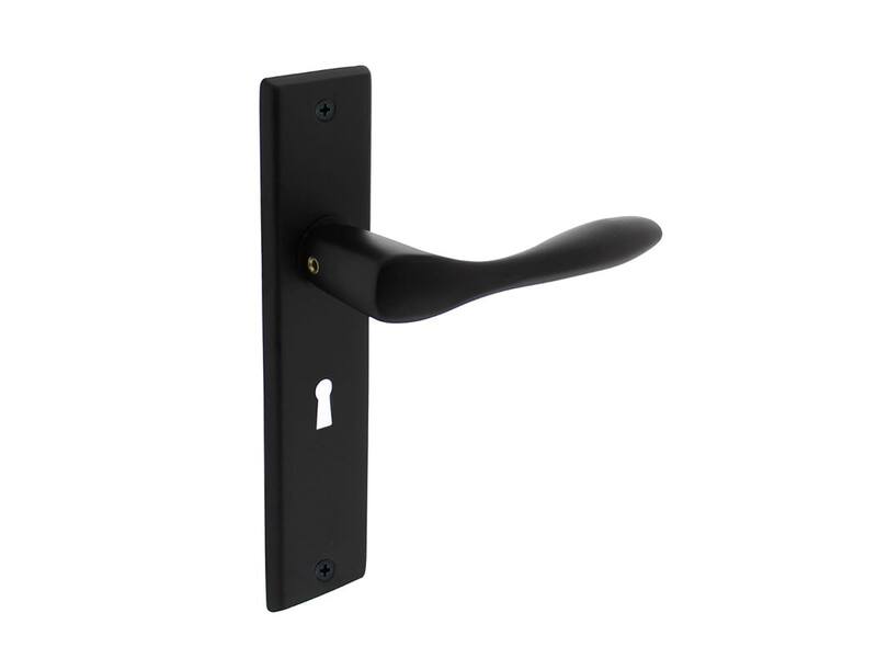 Intersteel Deurkruk Banaan met schild 181x41x7mm sleutelgat 56mm mat zwart