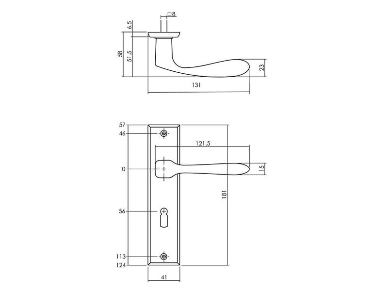 Intersteel Deurkruk Banaan met schild 181x41x7mm sleutelgat 56mm mat zwart