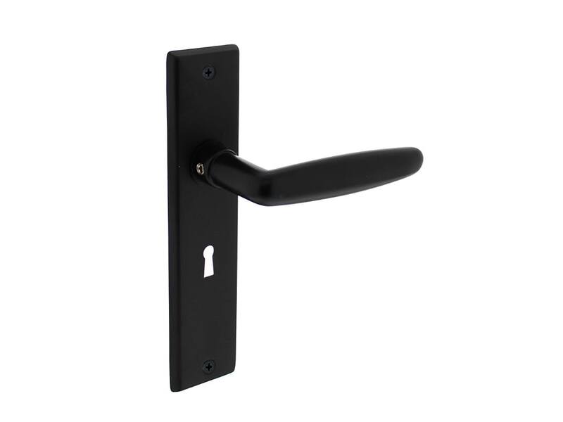 Intersteel Deurkruk Sophie met schild 181x41x7mm sleutelgat 56mm mat zwart