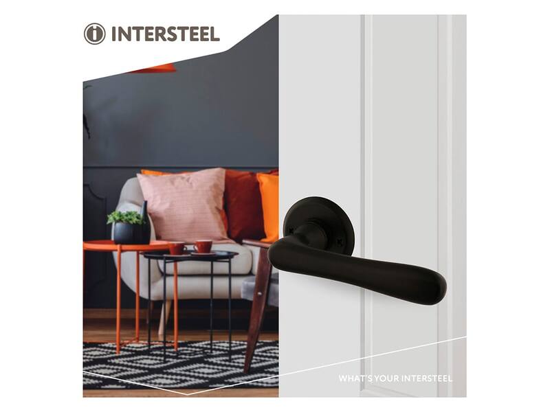 Intersteel Deurkruk Trento met ronde rozet 50x5 mm mat zwart
