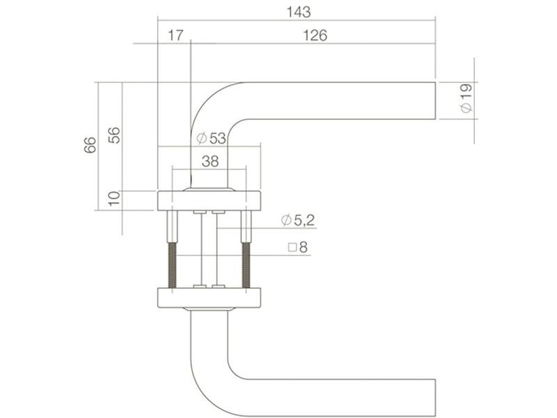 Intersteel Deurkruk Luzern op rozet mat zwart
