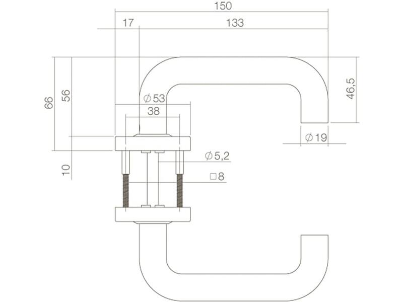 Intersteel Deurkruk Bern op rozet mat zwart